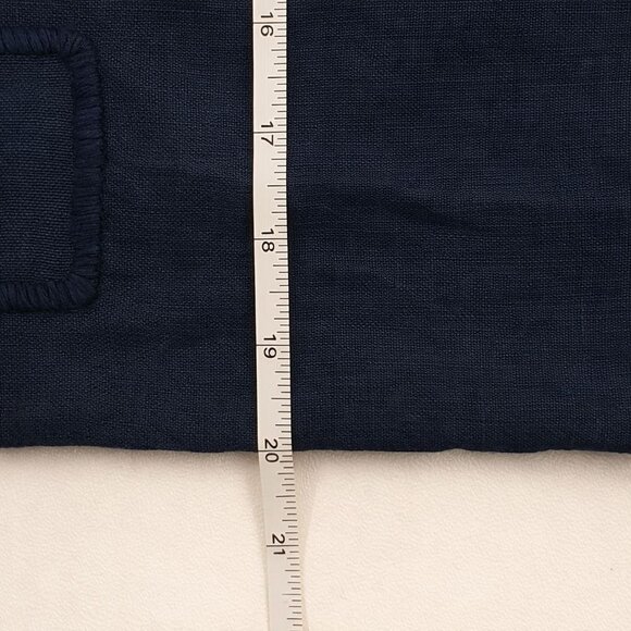 Ralph Lauren Stover Artisan Linen Patchwork Throw Pillow Cover Only 20x20 Blue - Picture 7 of 16